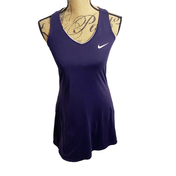 Nike Purple Dri Fit Court Pure Racerback Tennis Dress, Size Small - Picture 1 of 15